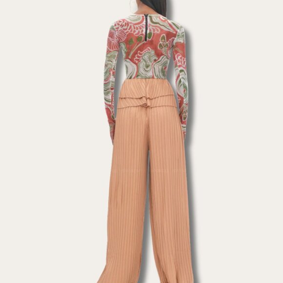 Andrea Iyamah LINEA TOFFEE PLEATED PANTS Size XL - Picture 8 of 13